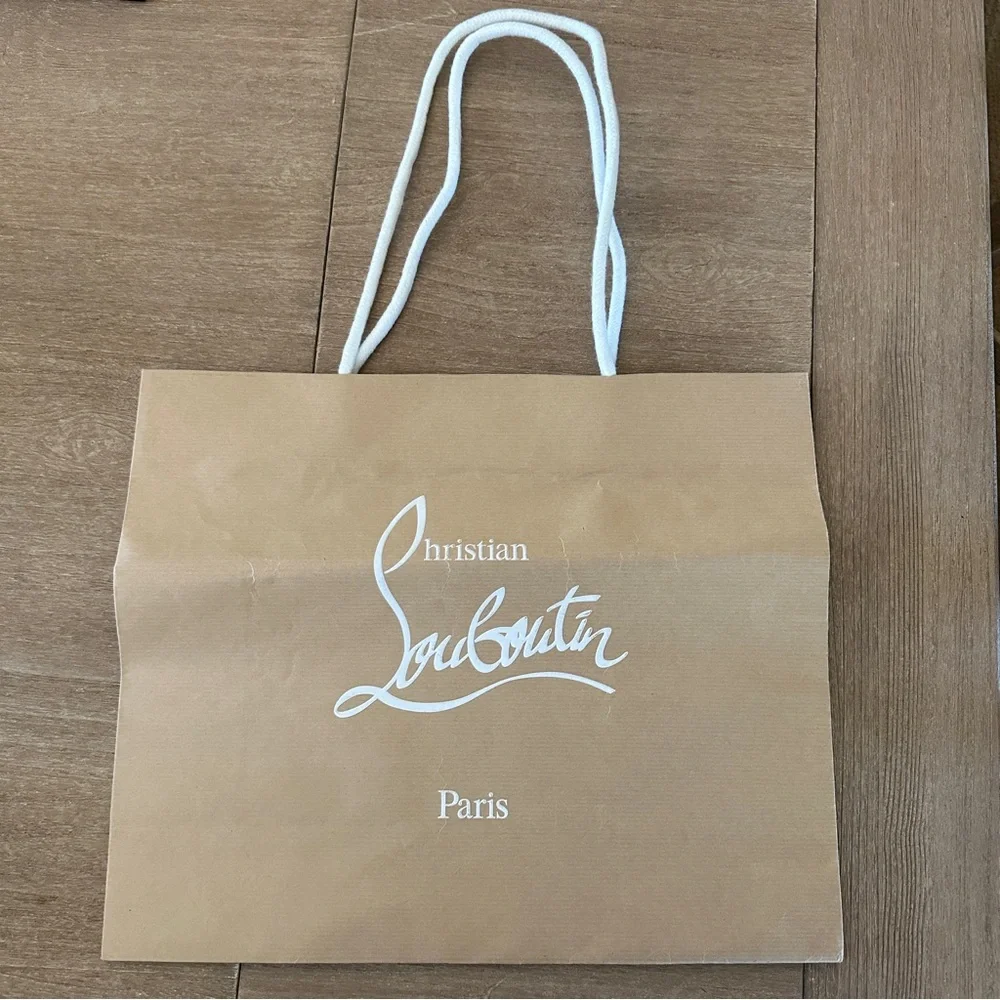 Christian Louboutin Beige Tote Gift Bag with White Logo